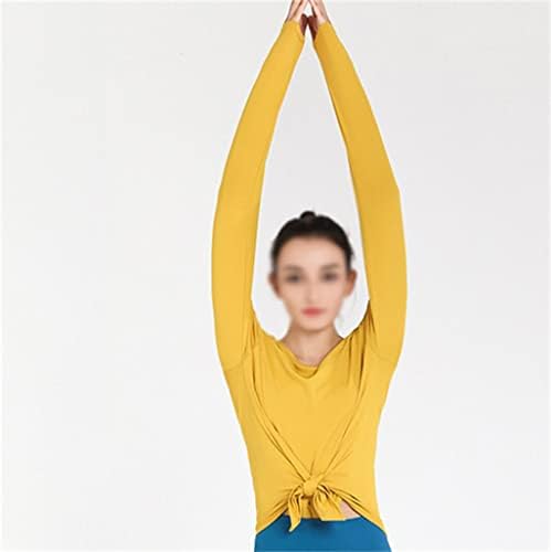 WSSBK јога кошула фитнес носат брзо суво тренинг со долг ракав, кој работи со јога женски каиш