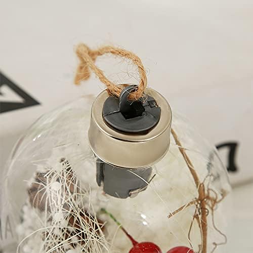 Божиќна топка Дала 4 парчиња, LED пластични украси за божиќни украси, раскошни украси на дрво од дрво со висечка јамка за декорација на празници и забави