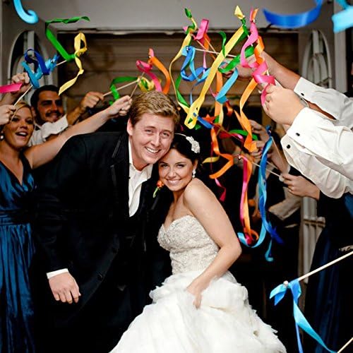 100 ПАРЧИЊА Стапчиња За Лента Свадбени Стримери Со Свилено Стапче Од Самовила За Свадбена Забава Туш За Бебиња Испратете Ги Забавните Активности