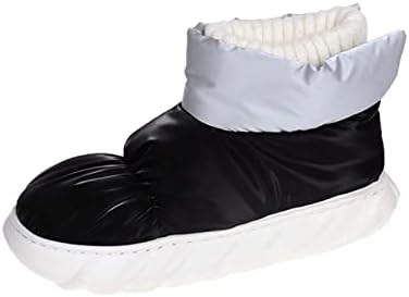 Женски зимски чизми мода надолу крпа топло снег чизми високо горните памучни чевли кадифен задебелен термички краток багажник