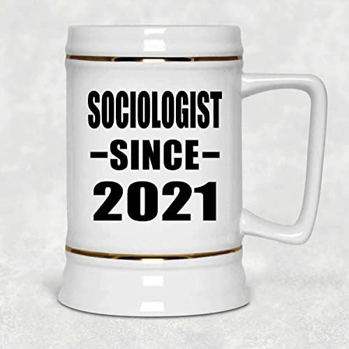 Дизајнирајте Социолог Од 2021 година, 22оз Пиво Штајн Керамички Танкард Кригла Со Рачка За Замрзнувач, Подароци За Роденденска
