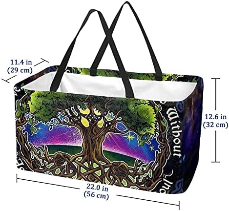 Lorvies Tree of Life Galaxy Enteraphable издржлива торба за намирници - Тешка голема структурирана тота