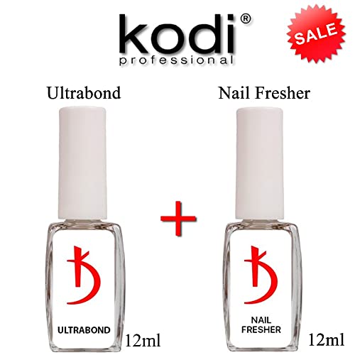 Kodi Professional Set 2in1 Ultrabond 12ml. + Фрач на нокти 12мл. Подложен гел LED/UV Nail Polish Coat натопете го оригиналниот, 2