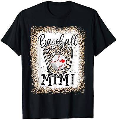 Изветлен бејзбол мими леопард игра ден за бејзбол мајки ден маица