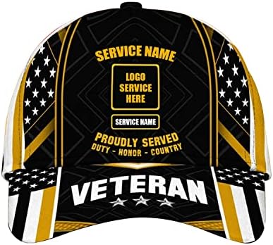 Ветаден - Премиум американски ветерански воени капи за мажи/жени, една големина, подароци за брат возрасен, семејство, пријатели