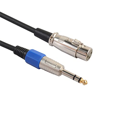 Дебел аудио кабел женски до 6,35мм приклучок за приклучок за машки конектор за засилувач на гитара за микрофон за микрофон