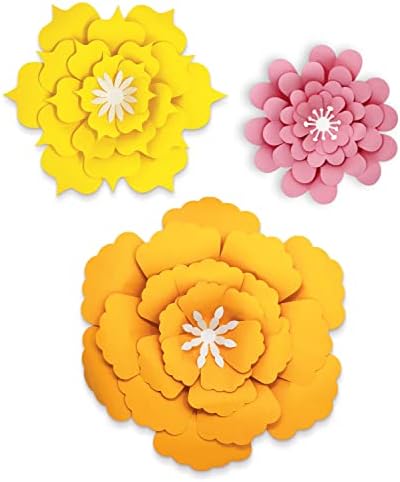 Карсон Делоса Креативно инспирирани украси за 3Д -битен со цвеќиња, портокалови, жолти и розови цвет, хартиени цвеќиња украси за