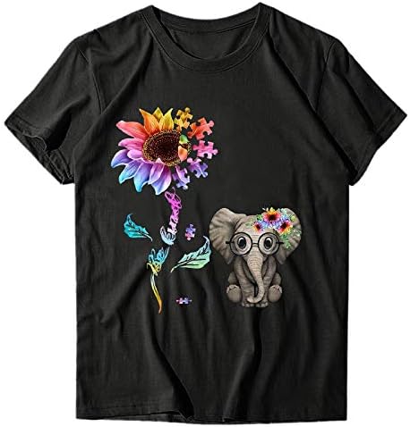 Женски графички маички кратки ракави смешни маици печати симпатични летни врвови