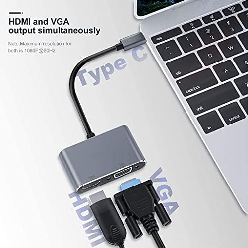 JAHH HDMI SPLITTER USB C HDMI VGA адаптер за тетратка Тип Ц до HDMI Кабел 4K конвертор USB Type C VGA Splitter Hub Dock