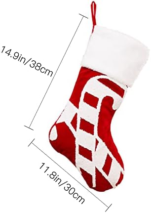 Божиќни чорапи крпа Божиќна чорапска торба и Божиќ што висат чорапи за украсување на забави и Божиќни црвени црвени сет новогодишни елки за