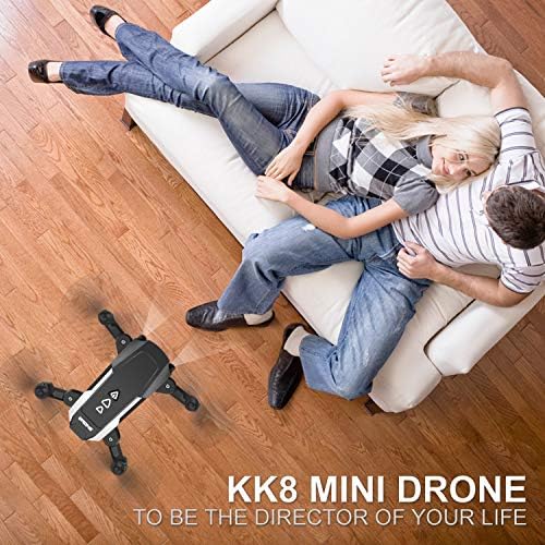 Goolrc мини беспилотни летала за деца или возрасни, KK8 RC Drone, преклопен RC Quadcopter со 3D флипс, режим без глава, враќање на