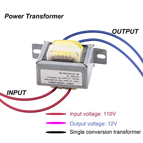 2 пакет влез AC 110V 50/60Hz излезен AC 12V 10VA Трансформатор за напојување за синхрони напојувања за осветлување на моторот, аудио