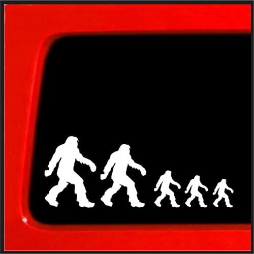 Налепница врска | Bigfoot Sasquatch Stick Figure Family Bumper Decal Decal за автомобил, камион, прозорец, комбе, wallид, лаптоп на сквачин | 2,75 x7.5