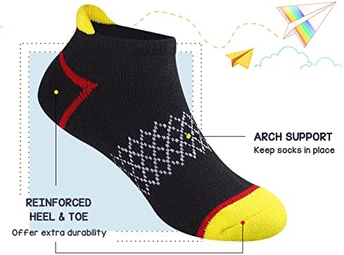 Комфоекс Момчиња Чорапи 4-10 Години Глуждот Атлетски Половина Амортизирани Памучни Чорапи За Големи Мали Деца 6 Пара