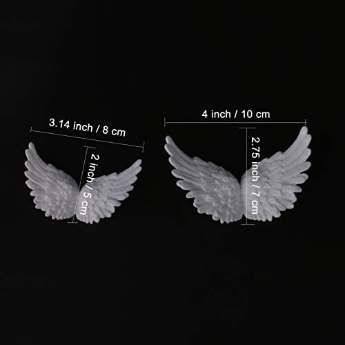 Мини мали ангелски крилја за занаети бели 3Д крилја закрпи Апликација DIY занаети од 12