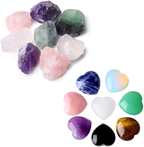 Zhiyuxi 1,5-2.0 Сурови кристали Масовно 4 парчиња вештерки што се тресат жица за завиткување и 8 парчиња срцеви кристални камења Декорација