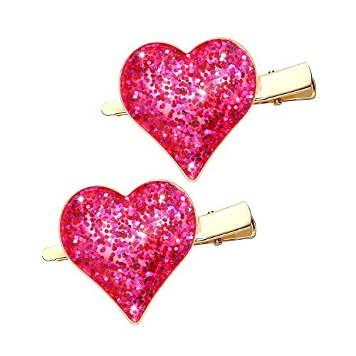 Срце Коса Клипови Голем Денот На Вљубените Сјајот Срцето Алигатор Метал Клип Црвена &засилувач; Розова Форма Срце Патка Шноли Слатка