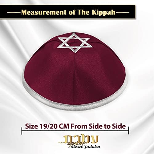 Атерет Јудаица Кипах-Јармулке за мажи и момчиња со 40-пакет сатен Кипах капа, големина 19 см со starвезда на Давид, еврејска капа