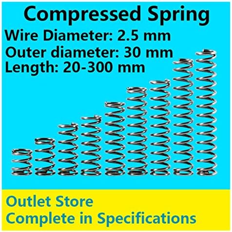 Ахегас Спрингс Компресија пролетен притисок пролетен пролетен дијаметар на жицата 2,5мм, надворешен дијаметар 30мм, должина 20мм-50мм)