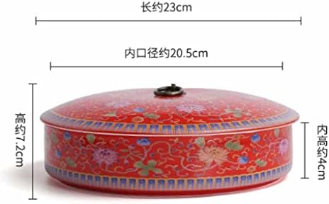Xwozydr насликана керамичка чај со капаче, тркалезна форма, голем капацитет, за декорација, бонбони и бисквити