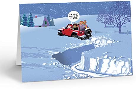 Божиќна картичка 4 Вилер на Дедо Мраз -18 картички и 19 коверти - Дедо Мраз ги прави своите испораки во неговиот пат