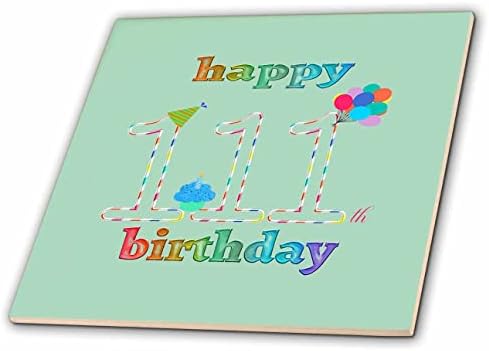 3дроза Среќен 111-ти Роденден, Кекс Со Свеќа, Балони, Капа, Шарени-Плочки