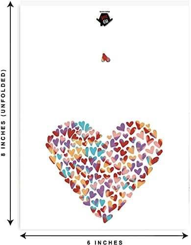 Инспирации за црвена врата Шарена картичка за срцеви белешки, вклучува 25 картички и пликови