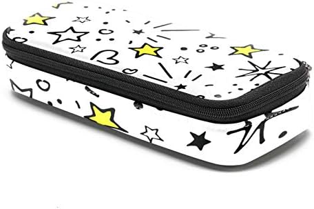 Starsвезди Универзална шема кожен молив со молив, торба со пенкало со двојна вреќа за складирање торби за торби за училишна работа за момчиња