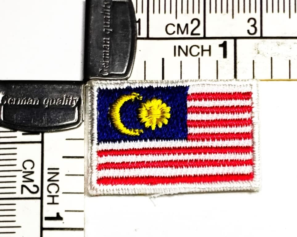 Кленплус 0, 6Х1, 1 ИНЧ. Мини Малезија Знаме Везени Лепенка Воено Тактичко Знаме Амблем Униформа Шие Железо На Закрпи Земја Национално