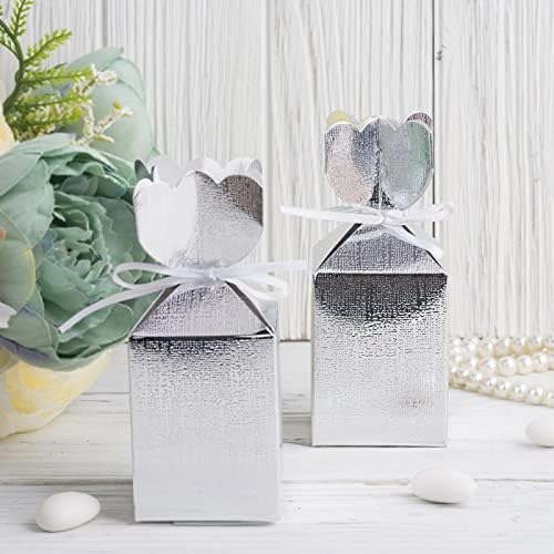 EfavormArt 25 пакувања во форма на црна вазна во форма на вазна со сатенски панделки од картонски кутии за подароци за свадби