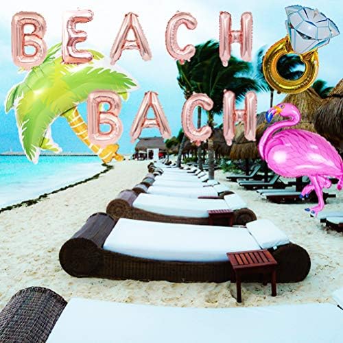 Asonlye Beach Balloons, Плажа Bachelorette Партија Материјали Украси - Хаваи Луау Фламинго Прстен Палма, Тропски Лето Партија Банер