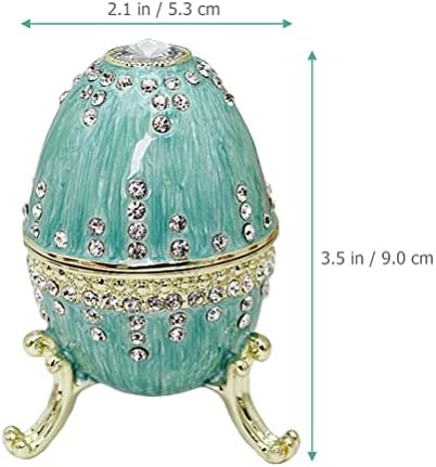 Луози Емајлирана Кутија За Ситници За Велигденски Јајца Организатор На Накит Мал Ретро Украс Во Форма На Јајце-Сина