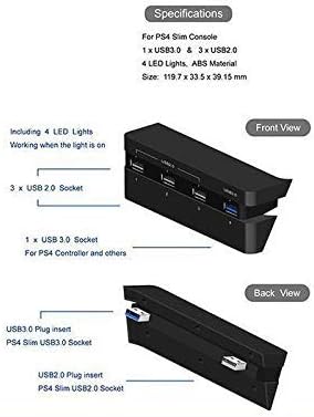 ОСТЕНТ Прошири 4 USB Центар 2.0 &засилувач; 3.0 Адаптер За Sony PS4 Тенок Конзола Видео Игри