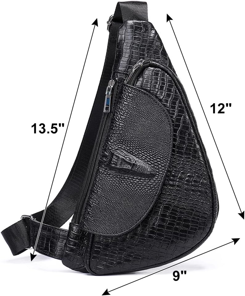 Niucunzh crocodile прашка торба за жени и мажи, оригинална чанта од кожа крсто