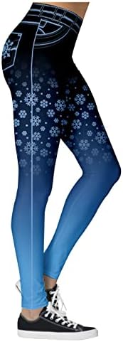 Iius грда Божиќна хеланки со високи половини за жени плус хеланки за големина XMAS дрво кревање тренинг што работи спортски јога