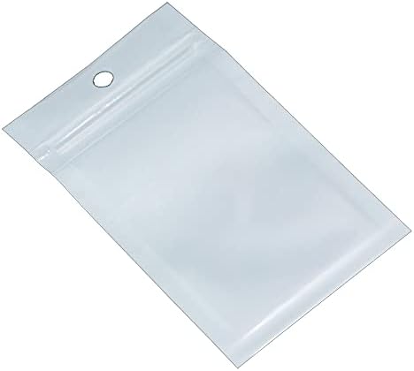ШИК&засилувач;TNK 100pcs Мали Бели / Јасни Патент Заклучување Пластични Пакет Кеси Со Патент Само Печат Транспарентен Ziplock Поли Торба Висат Дупка
