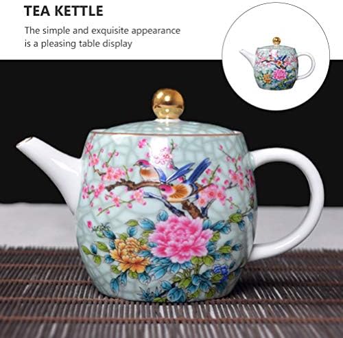 Cabilock керамички чајник порцелански чајник цветна шема Кина чајник сад чај чај котел со чај со инфузер и капак за чај од лабава