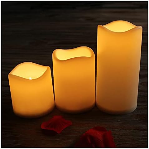 3 Спакувајте Свеќи без Пламен 3 х 3 4 6 Лер Свеќи Со Батерија Треперење Свеќи Од Пластична Смола Столбови Чајни Светла За Домашен