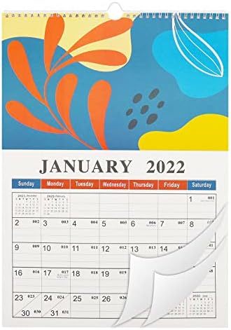 2022 Ѕиден Календар - 2022 Календар од јануари 2022 до декември 2022 година, 12 х 17, Врзување Со Двојна Жица , 12 Месеци Ѕиден Календар