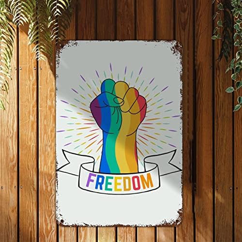 Еднаквост ЛГБТК геј гордост Лезбејски алуминиумски метал знак Слобода ЛГБТ метална знак рустикален wallиден дом Декоративен