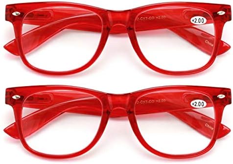 В. В. Е. 2 Пара Проѕирна Неонска Боја Луксузни Очила За Читање-Удобно Стилско Едноставно Зголемување На Читателите