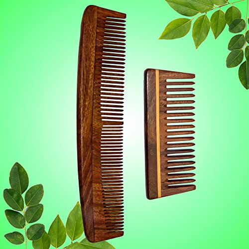 С.Н. Креирање SN Creation Creation Pure Organic Seesham Dood Combet | Чешел за стилизирање на косата со широки заби | Рачно изработен чешел за нега на коса | Дрвен чешел од брада | Направено во