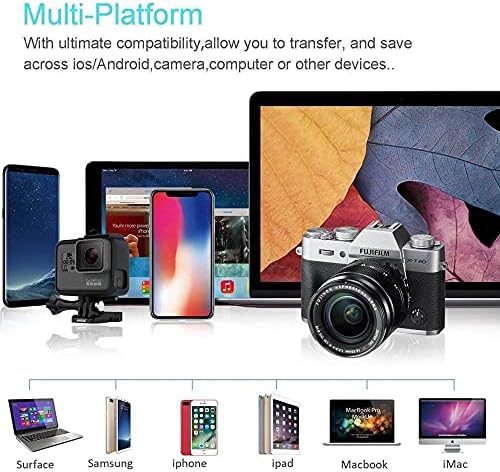 Boxwave Smart Gadget компатибилен со yumkem Android Tablet U221 - читач на картички AllReader SD, MicroSD картички SD Compact USB