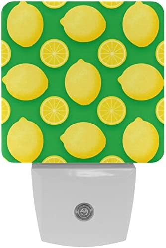 Лимон овошје, зелена позадина предводена ноќна светлина, детски ноќни светла за приклучок за спална соба во wallидна ноќна