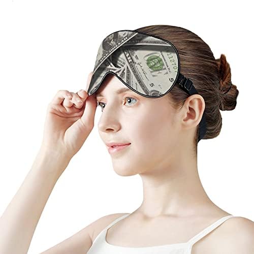 Американска шема на долар мека маска за очи Ефективно засенчување маска за засенчување удобност слепило со еластична лента за прилагодување