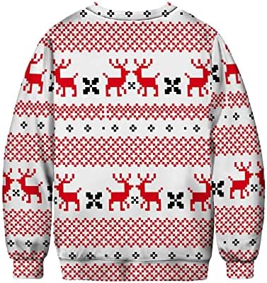 Женски дами модна Божиќна колекција печатена пулвер џемпер врвот западни дуксери Божиќни девојки атлетски