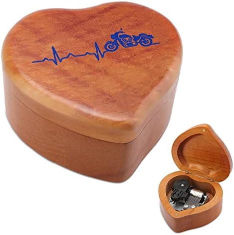 Срцев ритам моторцик ветер гроздобер дрвена музичка кутија свадба в Valentубена Божиќна роденденска часовници музички подарок