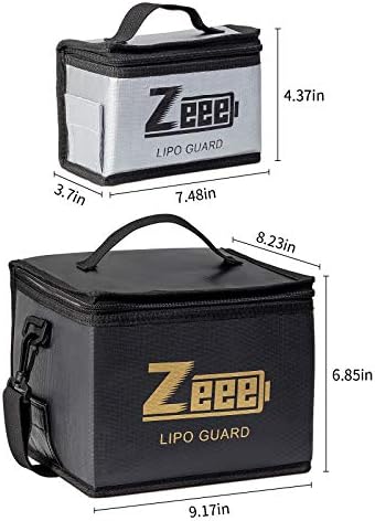 ZEEE Lipo Tagle Fireproof Battery Bature Safe Bag Explofion Profuf Bag Lipo Battery Storage Safe Safe Poch за полнење и складирање