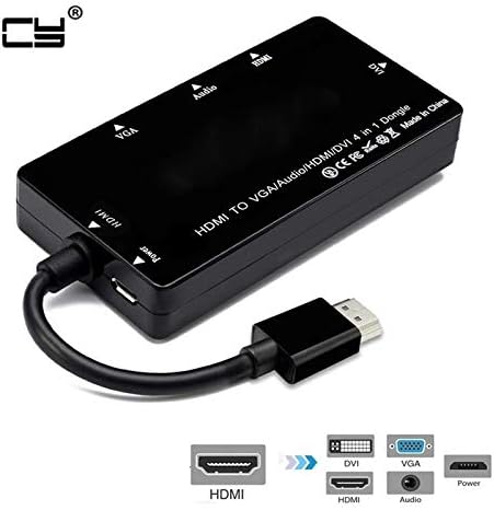 Occus HDMI до VGA/AUDIO/HDMI/DVI 4IN1 Dongle MultiPort Splitter Converter за PS3 HDTV PC Monitor Projector -