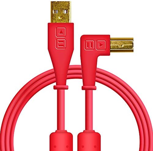 DJ TechTools Chroma кабли со десно агол USB-A до USB-B кабел | 1,5м / 5 ft | Аудио оптимизиран | Заштитени од мешање | Кабелна врска
